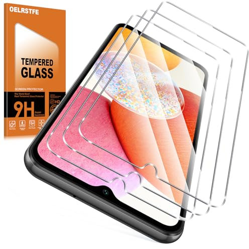 Oelrstfe 3 Stück Panzer Schutz Glas für Samsung Galaxy A14 5G/4G 9H Härte Schutzfolie Schutzglas Ultra HD Transparent Displayschutzfolie Kratzfest Blasenfrei Anti-Fingerabdruck Displayschutz