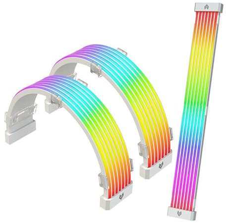 LICAEVEY RGB Power Extension Cable Kit, Compatible 24 Pin Motherboard Extension Cable, ARGB 3 Pin Motherboard Power Supply Cable PSU Cables