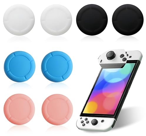 MEXRUMI 4 Paires Capuchon De Joystick, Capuchons De Joystick En Silicone Pour Nintendo Switch,Housse De Protection Pour Manette，Thumbsticks Grips Caps，Capuchons De Joystick De Rechange