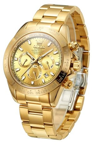 OLEVS Herrenuhren Automatik Schwarz Goldene Mechanische Luxus Kleid Armbanduhr mit Tag Datum Wasserdicht Uhr