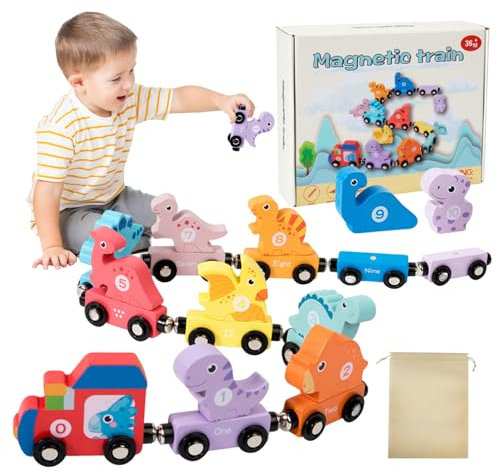 HouYa-Tec Holzspiele Kinder 1-4 Jahre, Zug Holz Spielzeug für Kinder 1-4 Jahre Lernspiele Montessori 1-4 Jahre Autos Mädchen Geschenk Ostern Kind 1-4 Jahre