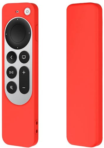 Funda de silicona para control remoto Apple TV Siri, mando a distancia de silicona para Apple TV 4K / HD Siri Remote Controller (2ª generación/3ª generación), color rojo