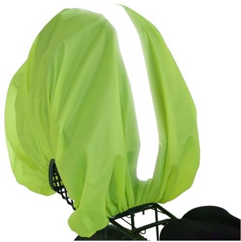 VAOLOAV Abdeckung Regenschutz Regenhaube Korbschutz Fahrradkorb Korb Fahrrad mit Reflexstreifen Grün
