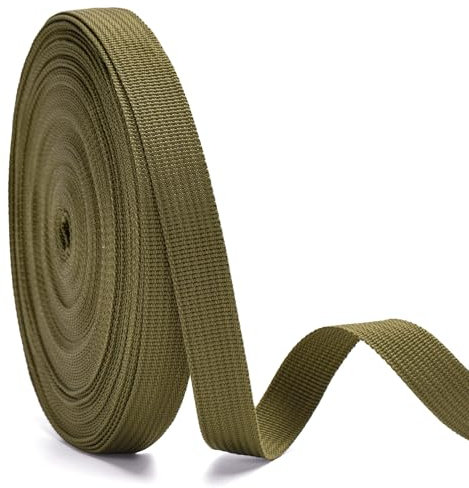 KINGLAKE Tree Ties Straps, 65.6 Feet 2cm Nylon Webbing Straps Sage Green Heavy Duty Garden Plant Ties for Tree Support Stakes Staking Guying