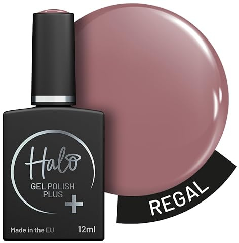 Halo Gel Polish Plus 12ml - Regal. UV/LED Gel Nail Polish, Long Lasting & Easy To Apply. Nail Art Colours For Manicure & Pedicure. Hema Free Gel Polish For Professional & Home Use.