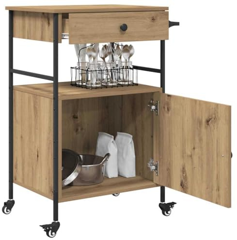 vidaXL Küchentrolley Artisan-Eiche 56 x 43 x 89,5 cm Holzwerkstoff