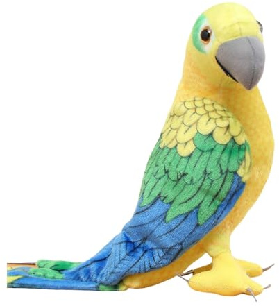 harayaa Wellensittich Spielzeug, Stofftier, Kleines Vogel Papagei Spielzeug, Heimdekoration, 50 X 26 cm, Geschenk für Mädchen Und Jungen, Gelb Grün Blau