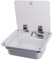 Fregadero blanco con tapa y grifo, apto for barco, caravana, autocaravana, 445 x 400 x 140 mm, fácil de limpiar.