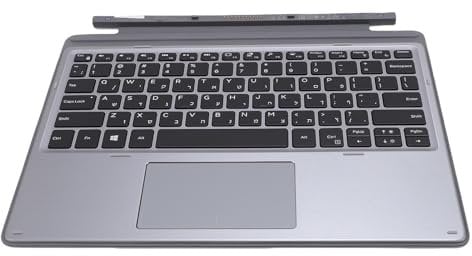 Plyisty Rechargeable Hebrew Keyboard Fit for Latitude 7200 7210 2 in 1 K18M Tablet Keyboard with Touchpad, Seamless Integration, for Standard Hebrew QWERTY Layout