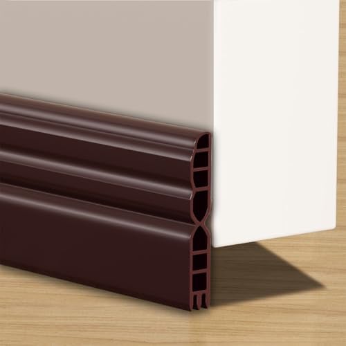 FFPMYF 1m Extra Dick Türdichtung Zugluftstopper für Türen Selbstklebende-für Schallschutz, Windschutz, Staubschut ， hält Wärme im Raum(Brown-1M)