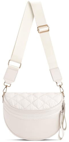 oscaurt Umhängetasche Damen Puffer Bauchtasche Damen Crossbody Bag Stylisch Handtasche Wasserdichte Moon Bag mit Breiten Schulterriemen Geschenke für Frauen