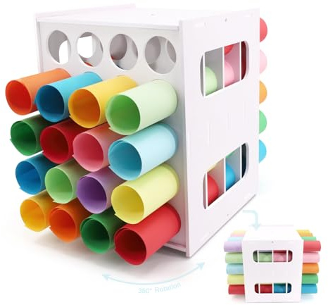 SONGWAY Vinyl-Rollen-Aufbewahrungsregal – 40 Löcher, Mini-Vinyl-Rollenhalter, um 360 Grad drehbar, für Bastelzimmer, Zuhause, Büro, Schule