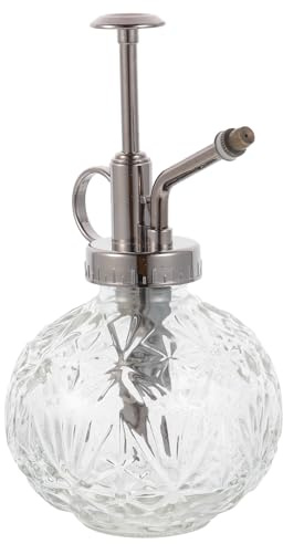 Ciieeo Pulvérisateur de Jardin en Verre Transparent 240 Ml Pompe Vintage Cuivre, Arrosage des Pots de Fleurs et Brumisateur pour Plantes D’intérieur et Extérieur, Bouteille Rechargeable
