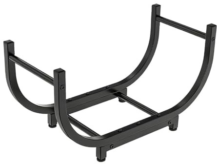 Fonowx Caminetto Graticola Porta Ceppi Portalegna Porta Legna Organizer per Combustione in Ferro Resistente Adatto Balcone Barbecue 76.1cm