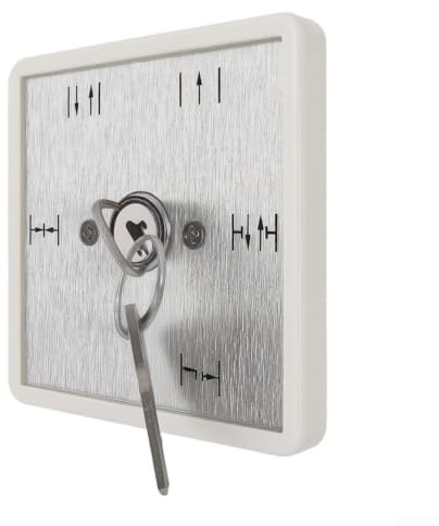 5-Positionen-Schlüsselschalter für automatische Schiebetüren mit gebürsteter Aluminium-Konstruktion, wetterfestes Design für den Außenbereich, inklusive zwei Schlüsseln für einfache Bedienung, 80 x 80