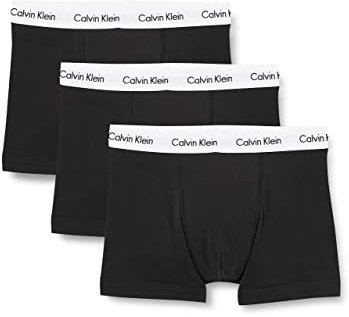 Calvin Klein Herren Boxershorts Low Rise TRUNK, 3er Pack U2664G, Ohne Eingriff, Mehrfarbig ( Schwarz ) - X-Large