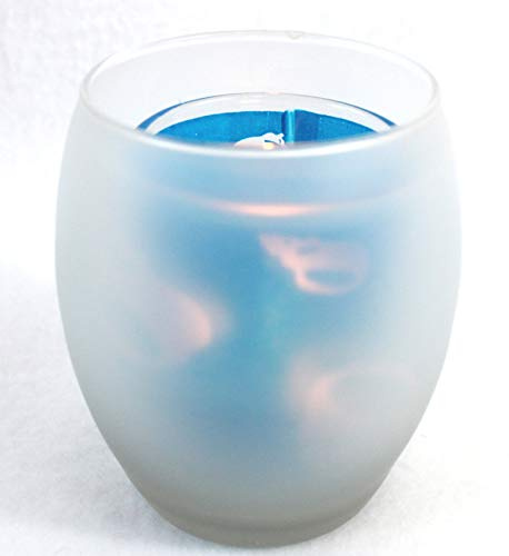 Maritimes Windlicht Schattenlicht aus Glas mit Motiv Schneckenhaus, Satiniertes Glas, 9 x 8 cm, Angenehmes Blendfreies Licht