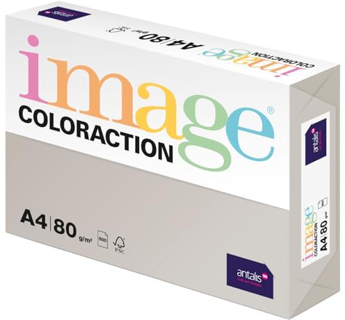 Image Coloraction Iceland - farbiges Kopierpapier - DIN A4, 210 x 297 mm, 80 g/m² - buntes, holzfreies Druckerpapier für Kopierer - 500 Blatt - Grau