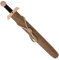 V A H - Stabiles Excalibur Holz-Schwert-Set Natur, 66cm Länge mit Filz-Scheide [Geschichte spielend erleben | echtes Handwerk | Made in Germany]