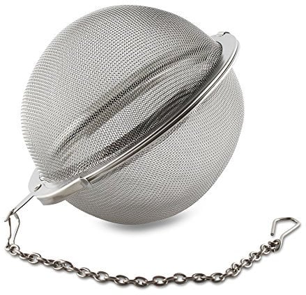 Café Ole MB-016/C Loose Tea Leaf Strainer Infuser, Stainless Steel, Silver, 1.6 Diameter