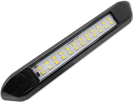 Dream Lighting Caravan Awning Light IP66 Waterproof Black Aluminum Housing 10nch 5.1W 6000K Cool White for Campervan Motorhome Van Exterior Porch Over Door Lighting 350LM