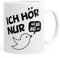 MoonWorks Kaffe-Tasse Spruch Ich hör nur Mi Mi Mi MiMiMi Geschenk Büro Kollege Kollegin Chef einfarbig weiß Unisize