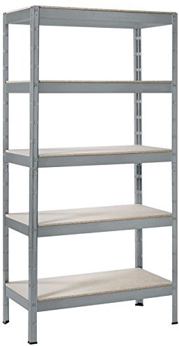 SCHULTE Regalwelt Schwerlastregal mit 5 Holzböden, 180x90x45 cm (HxBxT), Traglast pro Ebene 200 kg, Lagerregal, Kellerregal, Werkstattregal, Steckregal