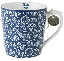 Laura Ashley - Henkelbecher, Henkeltasse, Tasse - Blueprint Sweet Allysum - 12 x 8,9 cm - Groß