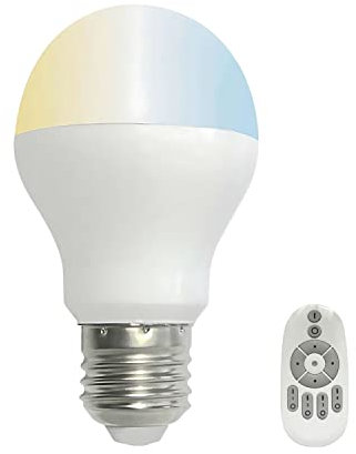 Bombilla LED estándar regulable SevenOn LED 64391, 6W equivalente a 40W, E27, 120º, 470 lúmenes, de 3.000K a 6.000K, blanco cálido, neutro, frio, regulable, con mando a distancia