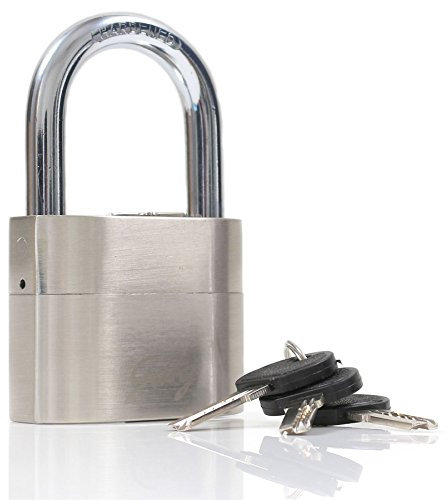 Heavy Duty Stainless Steel Alarmed 63mm Padlock - Loud Motion Sensor 110dB Alarm Heavy Duty Lock