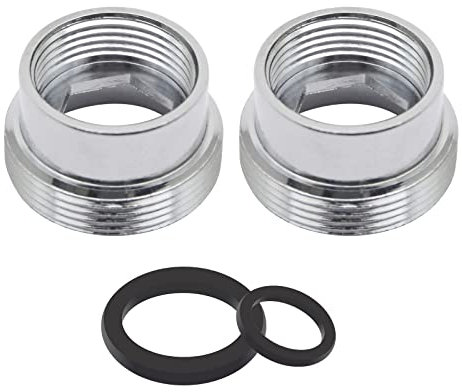 Adattatore per rubinetto, 2 pezzi, connettore aeratore in metallo massiccio, connettore per rubinetto da cucina, per depuratore d'acqua (da 16 mm femmina a maschio 22 mm)