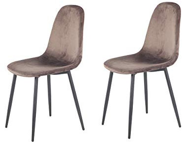 Meubletmoi 2 Stühle, Velours und Metallfüße, Schwarz – skandinavisches Design – BIBA