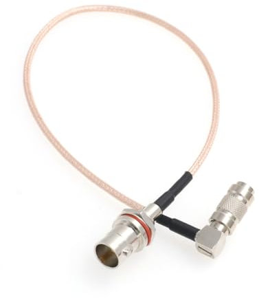 HangTon Mini to Full-size BNC Video Signal SDI Adapter Cable for Blackmagic, Sony, Canon, ARRI, RED Cameras (60cm, Right Angle DIN 1.0/2.3 to Female BNC RG179)