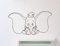 Dumbo Elephant Wandtattoo Cartoons Tier Vinyl Wandaufkleber Kinderzimmer Home Interior Art Decor Abnehmbares Wandbild-78X42Cm