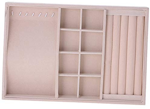 POFET Bandeja de joyas, organizador de joyas, soporte apilable para collares, pulseras, anillos, pendientes, 35 x 24 x 3 cm