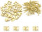 SDTC Tech 24-Pack Mini Brass Hinges 10x8mm 180 Degree Rotation Miniature Furniture Hardware with Mounting Nails for Jewelry Box Dollhouse Cabinet Door Closet DIY Accessories - Golden