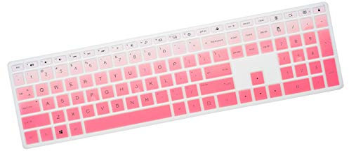 Keyboard Cover for HP Pavilion 27 All in One PC 27-d0072 27-d0080 Xa0014 Xa0055Ng/Xa0050/0370Nd, Pavilion 24 23.8 ,HP Wireless Keyboard Combo 800 Accessories, Gradual Pink