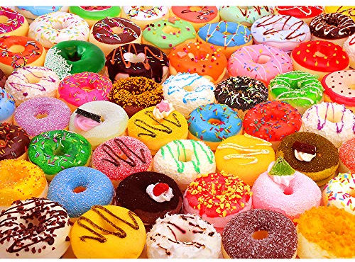 Puzzle 1000 Teile, Puzzle Erwachsene 1000 Teile von Delicious Donuts, Glasierte und gefrostete Donuts Impossible Puzzle für Erwachsene und Jugendliche, Geschicklichkeitsspiel für die ganze Familie