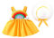 Julhold Babykleidung Set Baby Mädchen Kleidung Outfit 2-teiliges Ärmelloses Kleid Mit Regenbogenmuster Für Kinder + Hut Sommer Bekleidung Set Ostern Outfit Größe 80-100(Gelb,110)