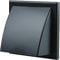 Vents 6 inch Black Plastic Cowled Air Vent Wall Grill with 150 mm Rear Spigot Ducting Gravity Flap Grille Cover for Hooded Cooker Hood Outlet Kitchen Bathroom Shed Extractor Fan Ventilation