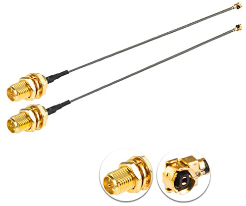 Vecys 2PCS U.F.L1 zu RP-SMA Buchse Low Loss Koaxialkabel 6 /15CM U.F.L1 1.13mm Mini-Koaxial Pigtail Kabel für Wireless Router Mini PCIE Netzwerkkarten PCI Wi-Fi WAN Repeater