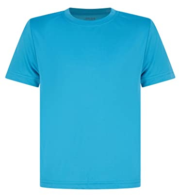 T-shirts pour enfants de football pour garçons et filles, pour le sport, la gym, l’école, vêtements d’éducation physique, fitness, course, bleu ciel, 9-10 ans