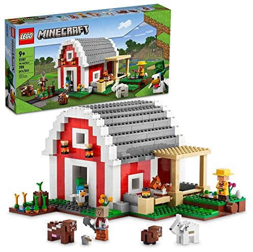 LEGO Minecraft The Red Barn 21187 - Juego de juguetes de construcción para niños, niñas y niños a partir de 9 años (799 piezas)