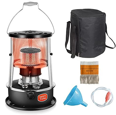 vikitim Mobile Petroliumheizer, Petroleumheizung Heizer Mobile Heizung Ohne Strom Innen Mit Löschautomatik für Indoor Zeltheizung Camping Kochen, 4.5L Black