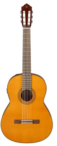 YAMAHA CGX122MS Elektroakustische Klassische Konzertgitarre in Vollgröße – Massive Engelmann-Fichtendecke, 650-mm-Mensur, Satter Klang, Hoher Spielkomfort und System73 Tonabnehmer – Natural Matt