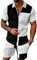 Osheoiso 2 Teiliges Sommersportanzug T-Shirts + Hose Kurze Freizeitanzug Suit Vintage Bedruckter Set Kurzarm Sporthose T-Shirt Männer Trainingsanzug Sporthose A 13 L