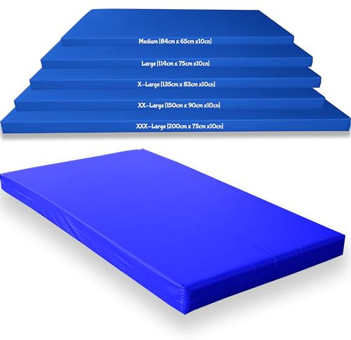 Kosiproducts Gymnastics Crash Mat, High Density Medium Firm 10cm Thick Foam, [Royal Blue, Medium]