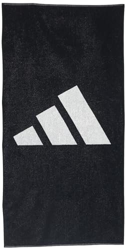 adidas Großes Handtuch für Erwachsene, 3 Stangen, Schwarz/Weiß, Keine Größe
