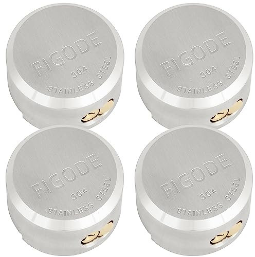 FIGODE Puckschloss, Edelstahl, robust, hohe Sicherheit, Militärqualität, versteckter Bügelschloss, 7,5 cm breit, Anhängertürschloss Wetterfest, 4 Vorhängeschlösser gleichschließend