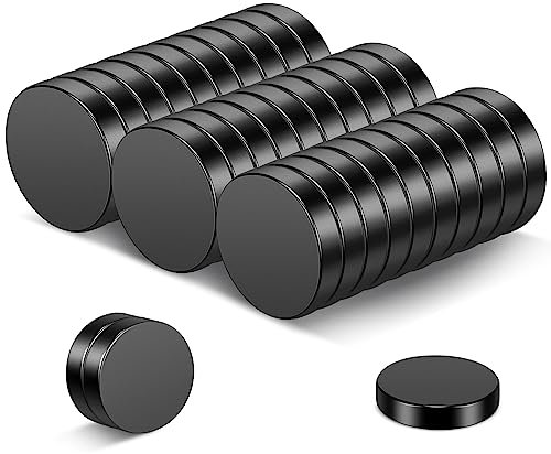 Wukong Schwarz Neodym Magnete, 15x3mm | 30 Stück Kleine Extra Stark Kühlschrankmagnete | Rare Earth Mini Magnete für Whiteboards, Kühlschrank, Handwerk, Magnettafel und DIY-Projekt